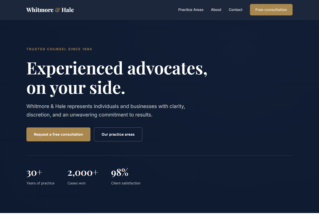 Law firm website template preview