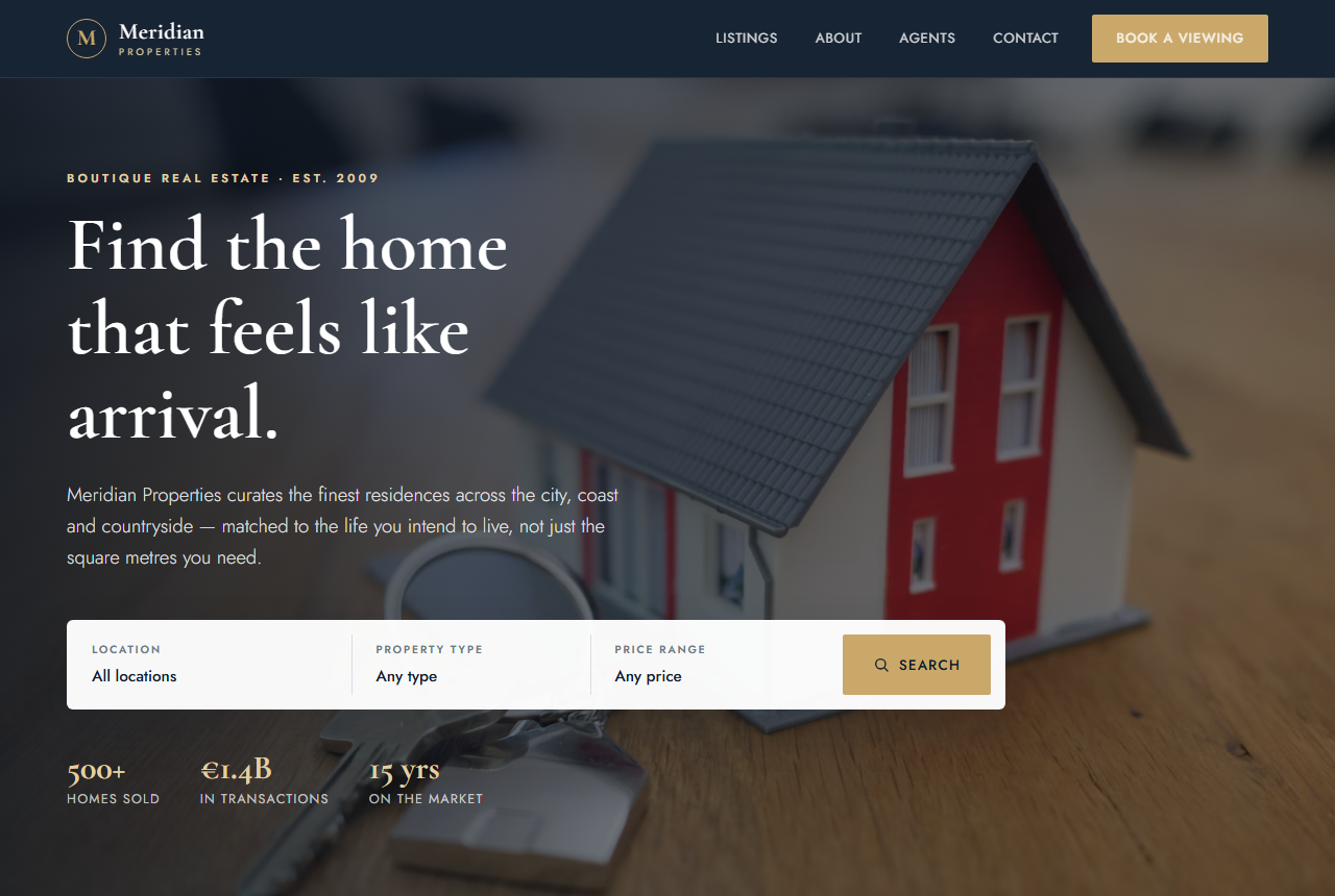 Real estate website template preview
