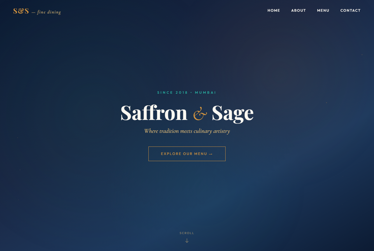 Restaurant website template preview