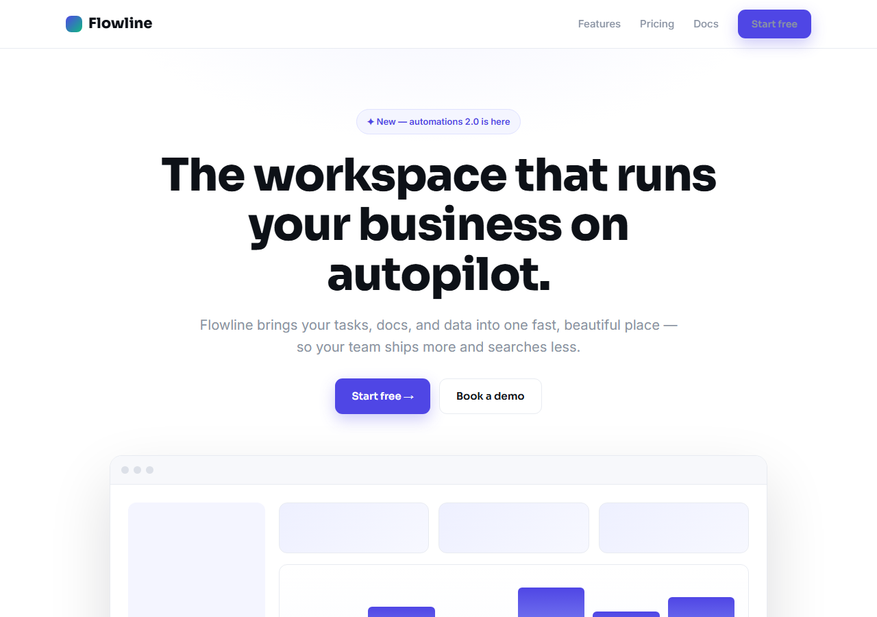 SaaS landing page template preview